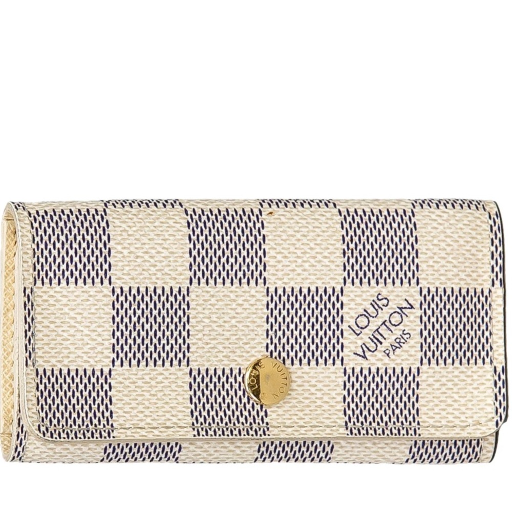 Louis Vuitton White and Blue Checkered Wallet - great condition
